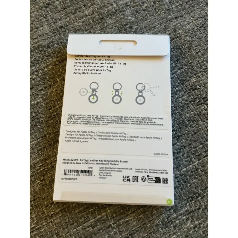 1 Authentic NWT Never Opened Apple AirTag Holder Leather Keychain - brown